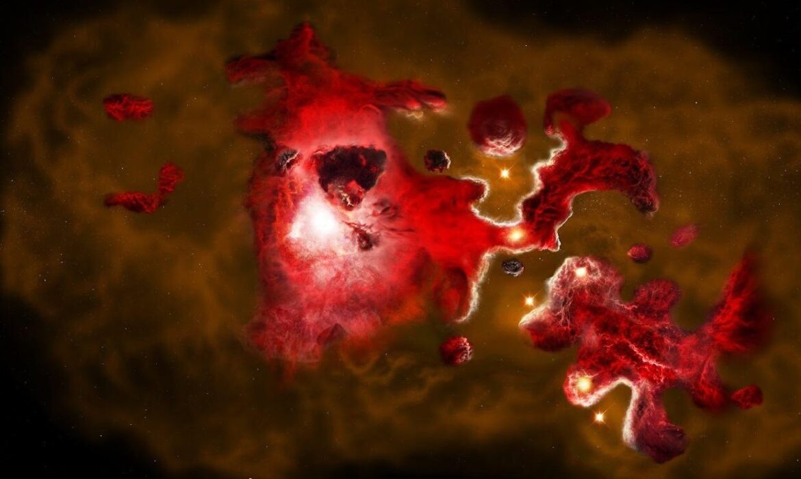 ALMA tiết lộ cấu trúc ẩn trong thiên hà đầu tiên của vũ trụ